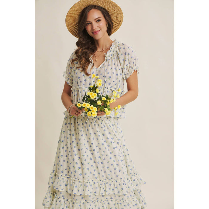 Lexley Floral Midi Tiered Skirt