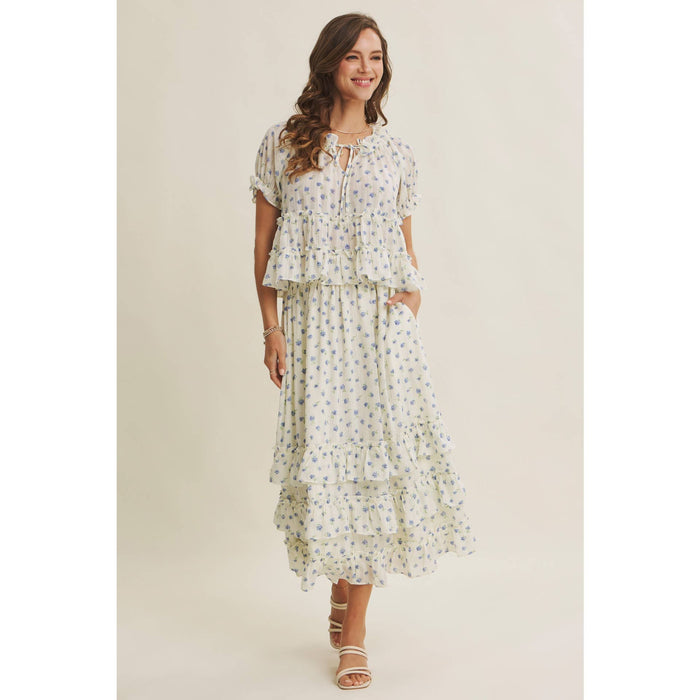 Lexley Floral Midi Tiered Skirt