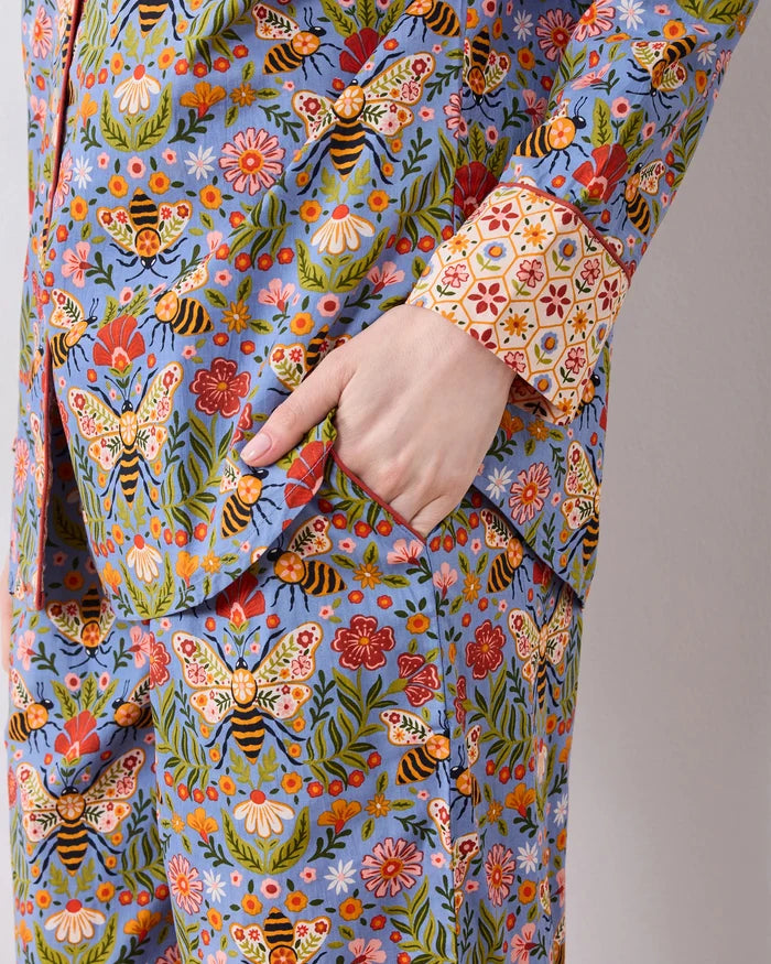 Long PJ Set in Bee Tapestry by PrintFresh