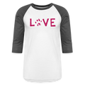 Love Pawprint Baseball T-Shirt - white/charcoal