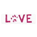 Love Pawprint Bumper Sticker - white matte