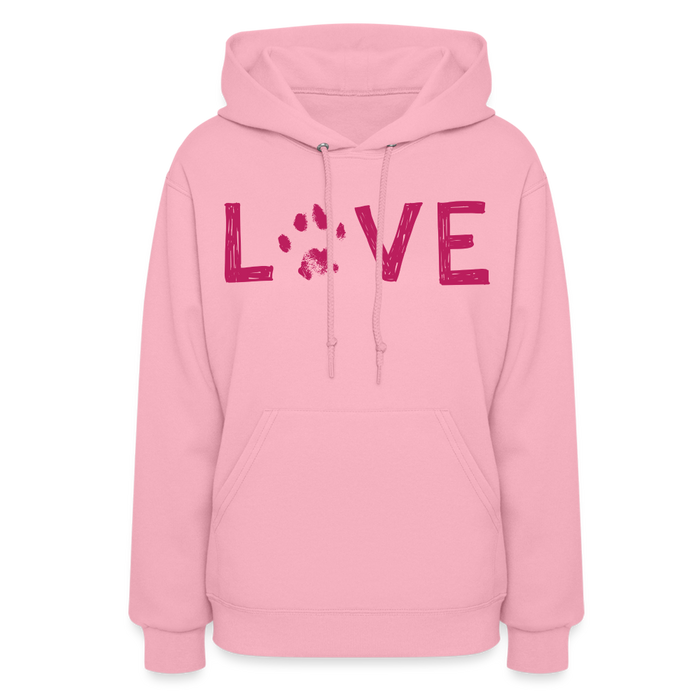 Love Pawprint Contoured Hoodie - classic pink