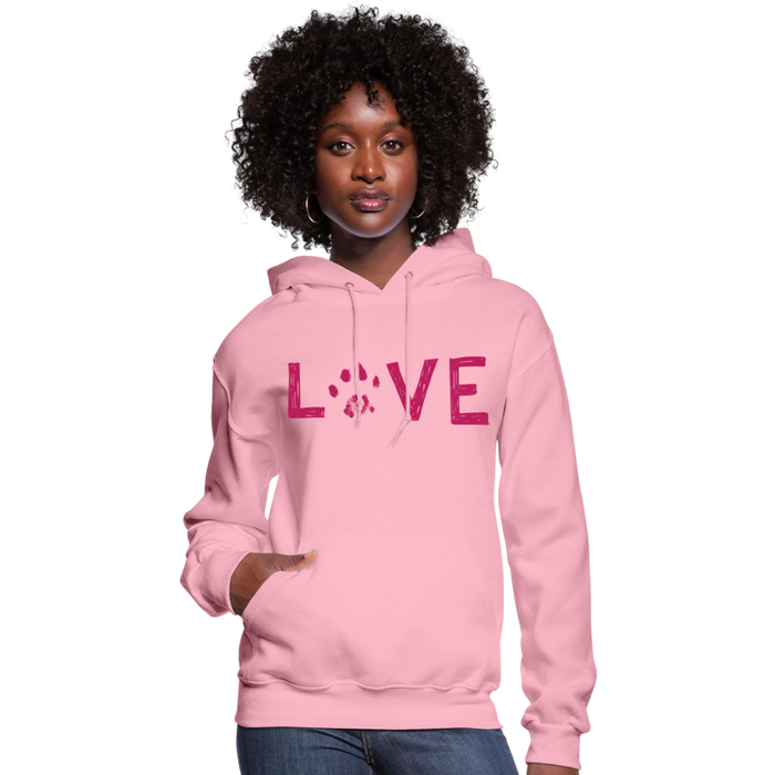 Love Pawprint Contoured Hoodie - classic pink