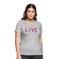 Love Pawprint Contoured T-Shirt - heather gray
