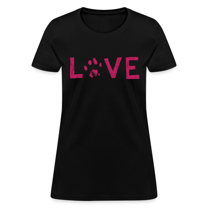 Love Pawprint Contoured T-Shirt - black