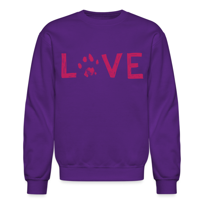 Love Pawprint Crewneck Sweatshirt - purple