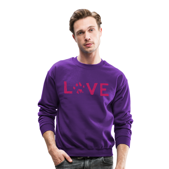 Love Pawprint Crewneck Sweatshirt - purple