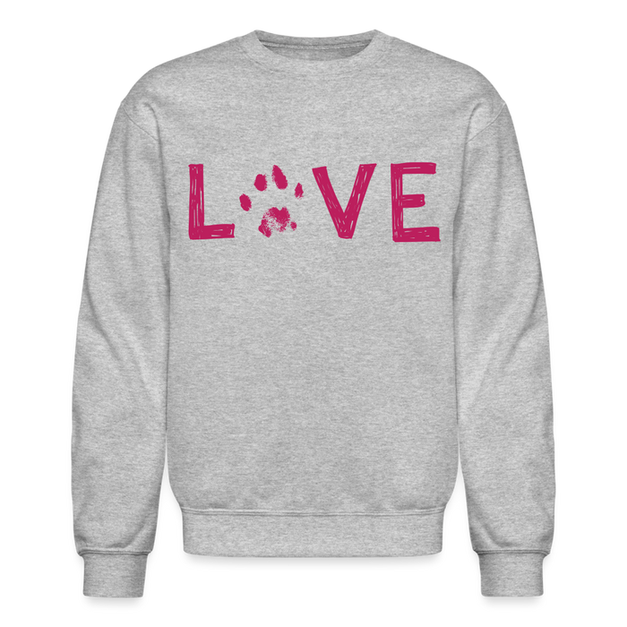Love Pawprint Crewneck Sweatshirt - heather gray
