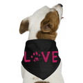 Love Pawprint Dog Bandana - black