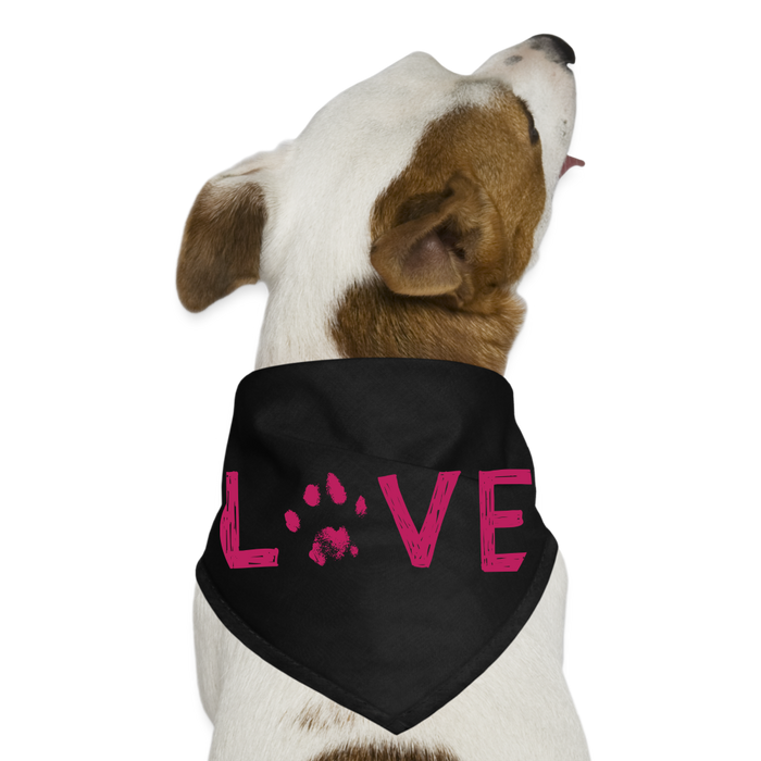 Love Pawprint Dog Bandana - black