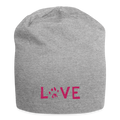 Love Pawprint Jersey Beanie - heather gray