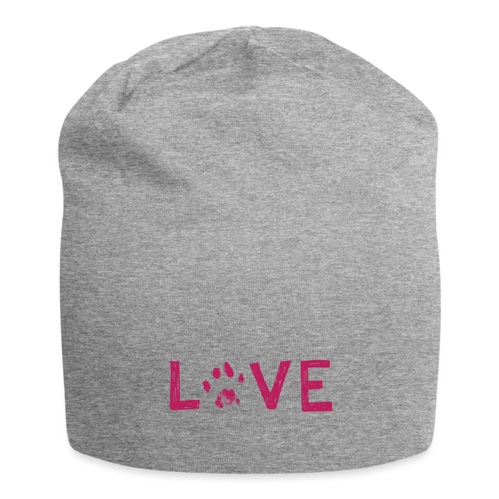 Love Pawprint Jersey Beanie - heather gray