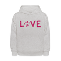 Love Pawprint Kids' Hoodie - heather gray