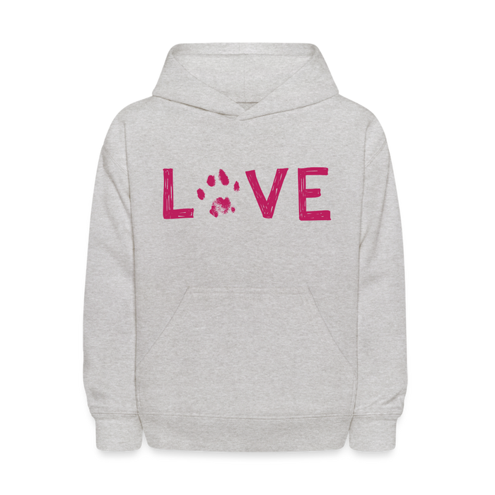 Love Pawprint Kids' Hoodie - heather gray