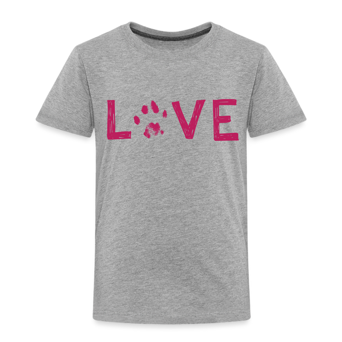 Love Pawprint Toddler Premium T-Shirt - heather gray