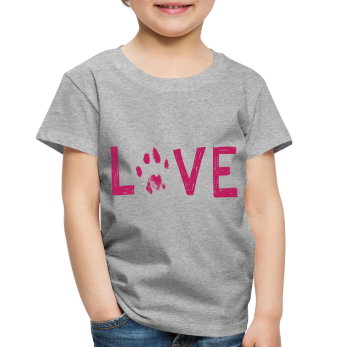 Love Pawprint Toddler Premium T-Shirt - heather gray