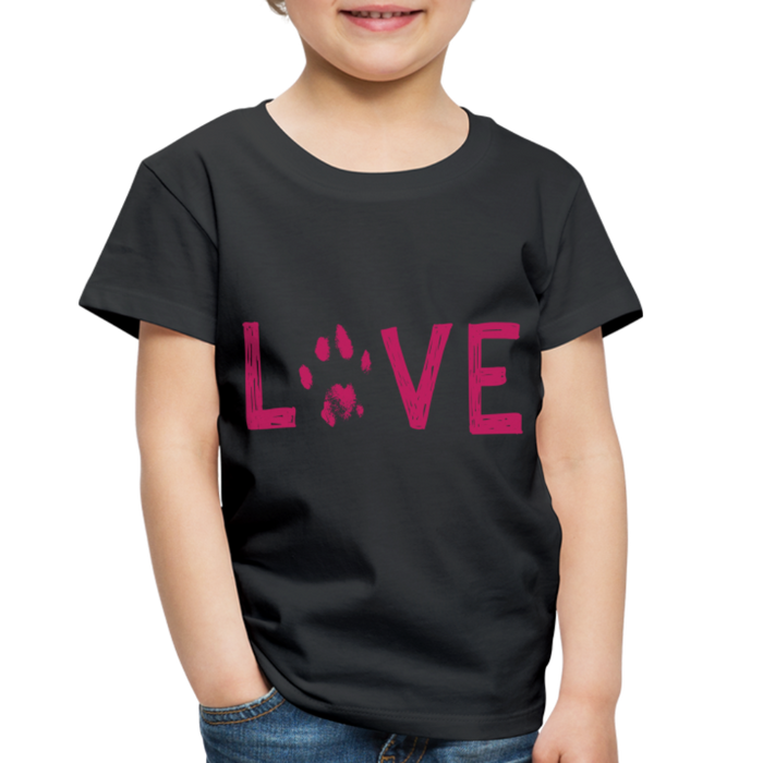 Love Pawprint Toddler Premium T-Shirt - black