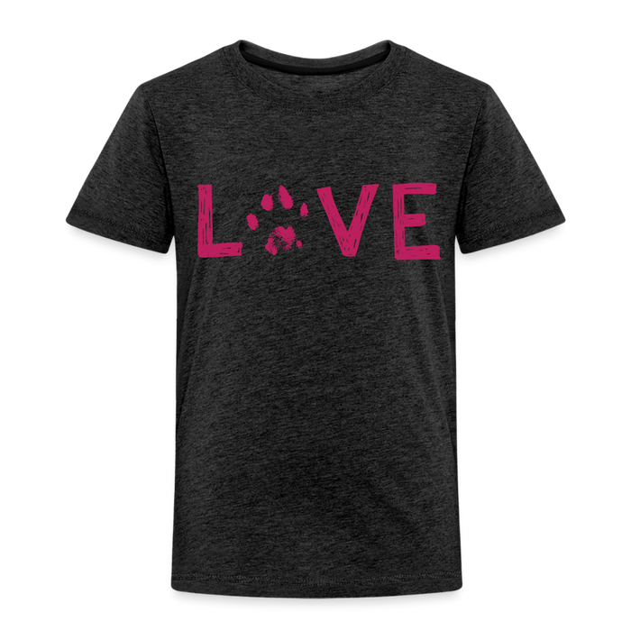 Love Pawprint Toddler Premium T-Shirt - charcoal grey