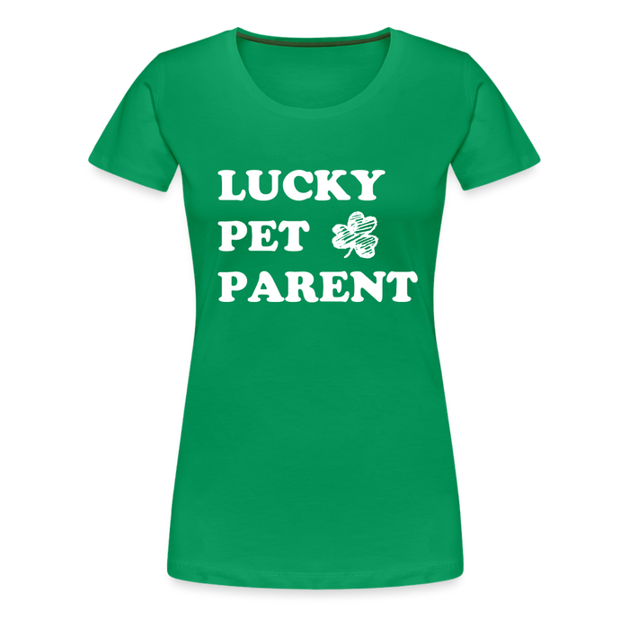 Lucky Pet Parent Contoured Premium T-Shirt - kelly green