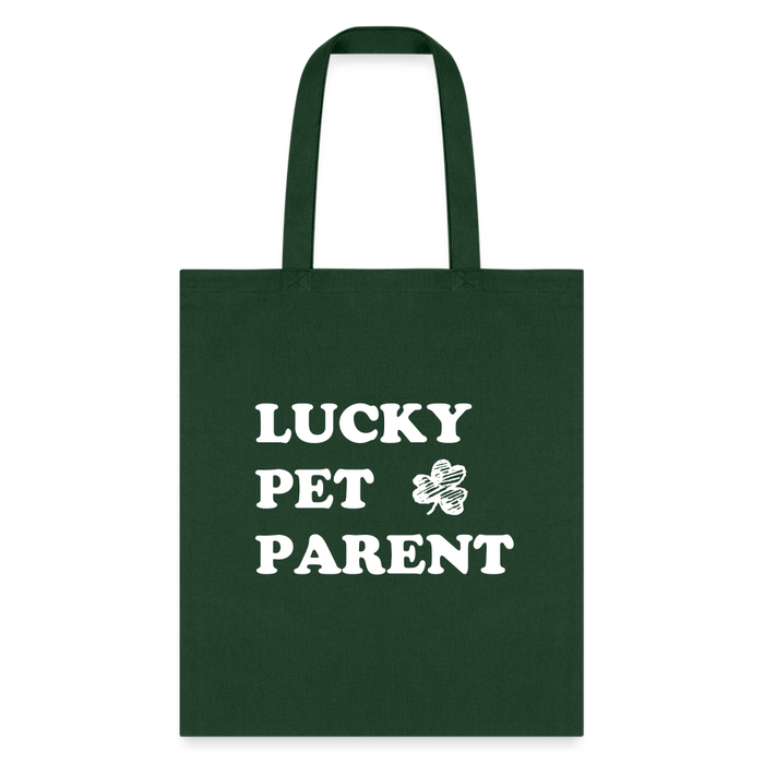 Lucky Pet Parent Tote Bag - forest green