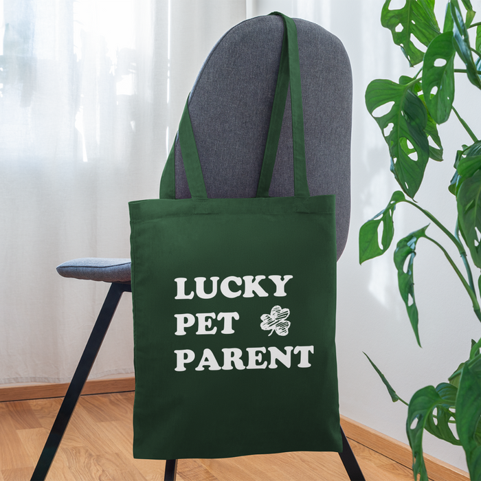 Lucky Pet Parent Tote Bag - forest green