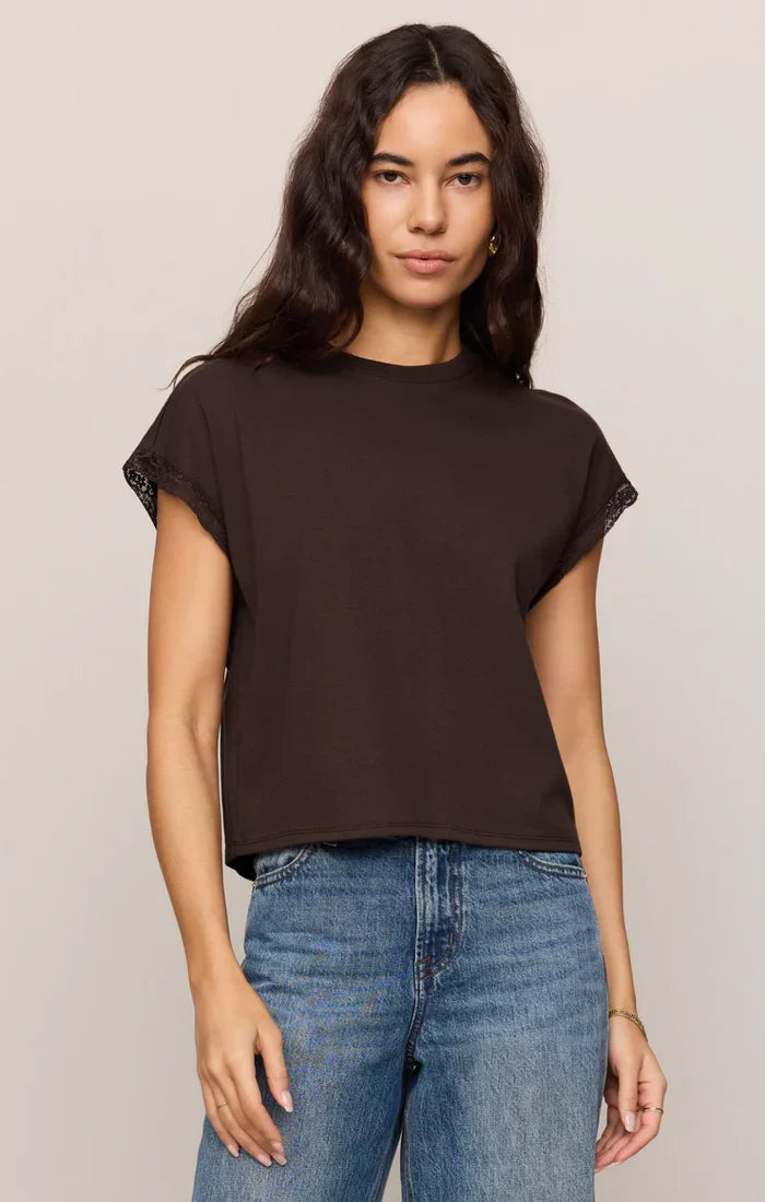 Marika Lace Trim Muscle Tee  by Z Supply