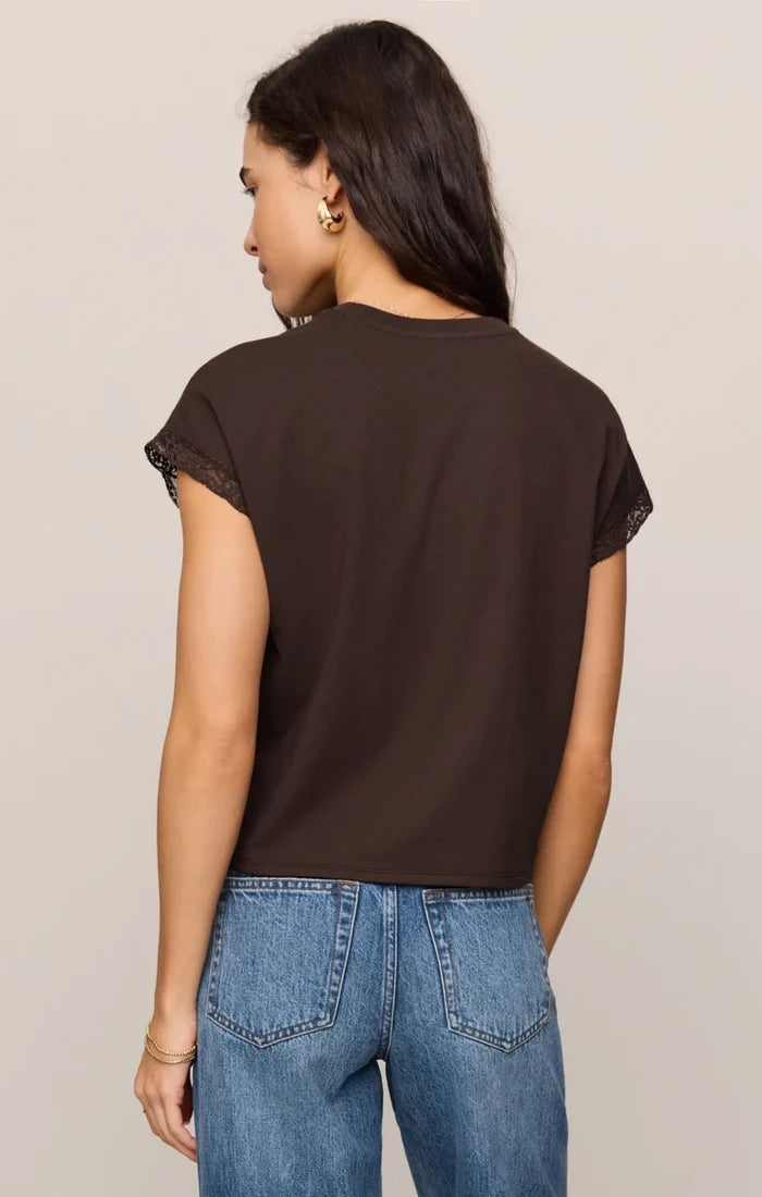 Marika Lace Trim Muscle Tee  by Z Supply