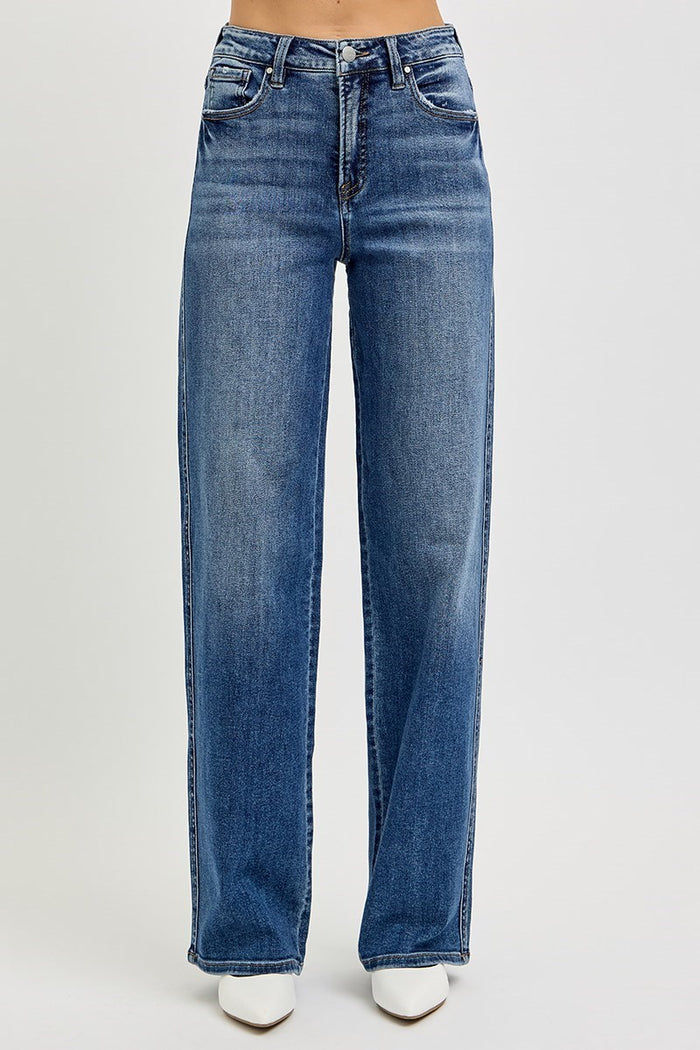 Marleigh Tummy Control High Rise Wide Baggy Jeans