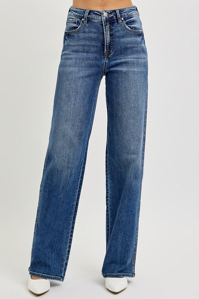Marleigh Tummy Control High Rise Wide Baggy Jeans