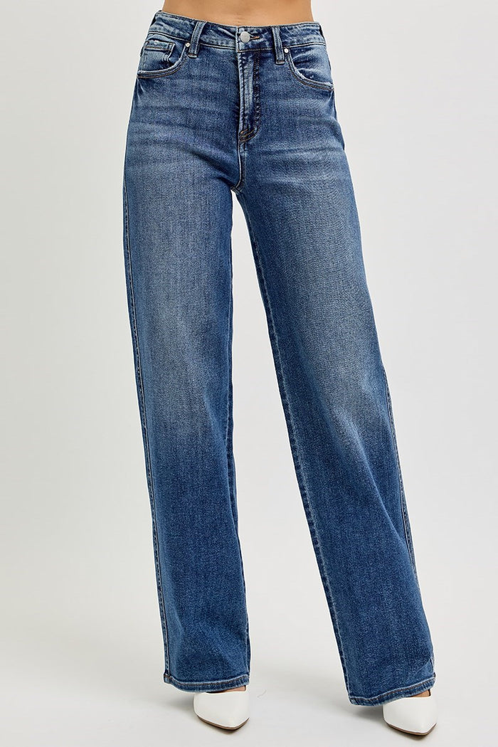 Marleigh Tummy Control High Rise Wide Baggy Jeans