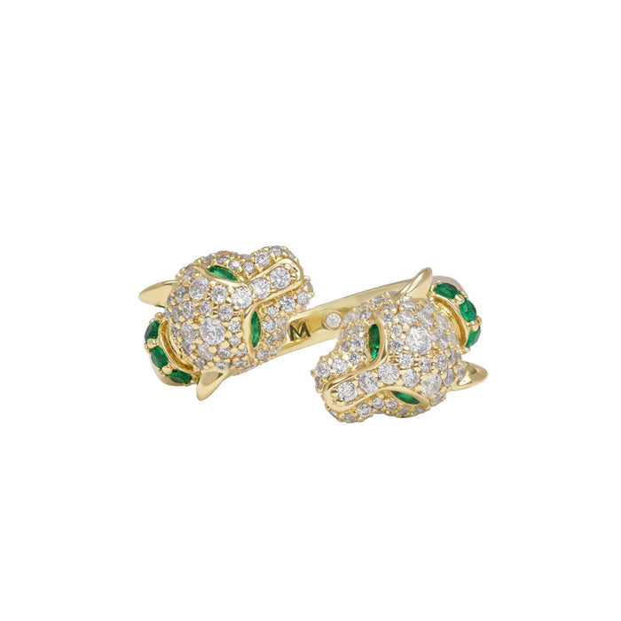 Melinda Maria Jaguar Pavé Ring in Gold