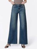 Melody HIGH RISE SIDE SEAMED DARK WIDE LEG JEANS