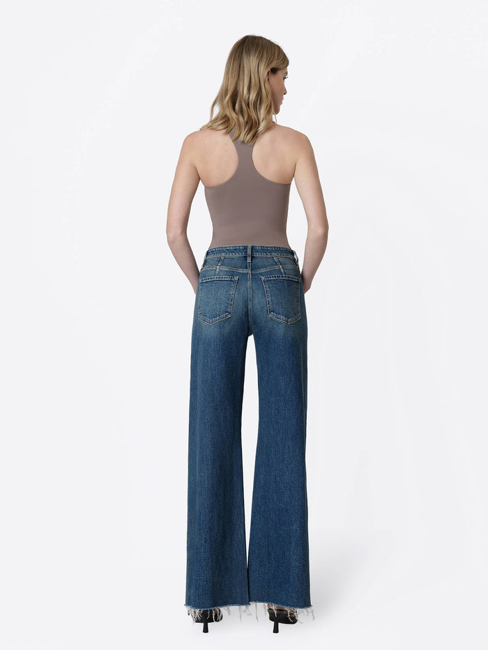 Melody HIGH RISE SIDE SEAMED DARK WIDE LEG JEANS
