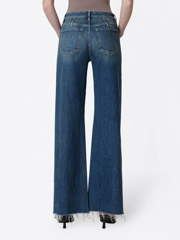 Melody HIGH RISE SIDE SEAMED DARK WIDE LEG JEANS