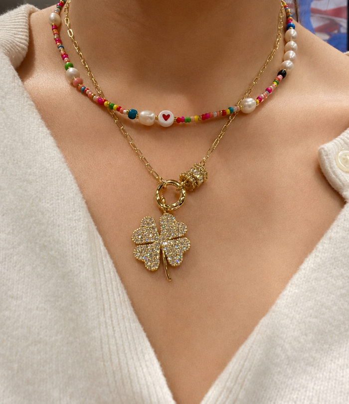 Mini Paperclip Charm Necklace by The Sis Kiss