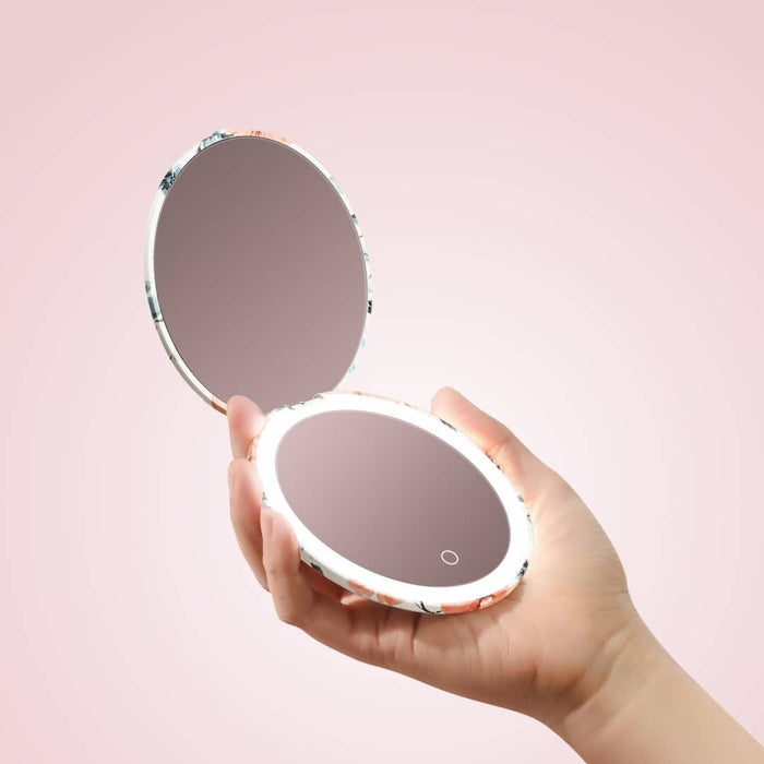 Mini Taylor Lighted Compact Mirror - Romantic Florals