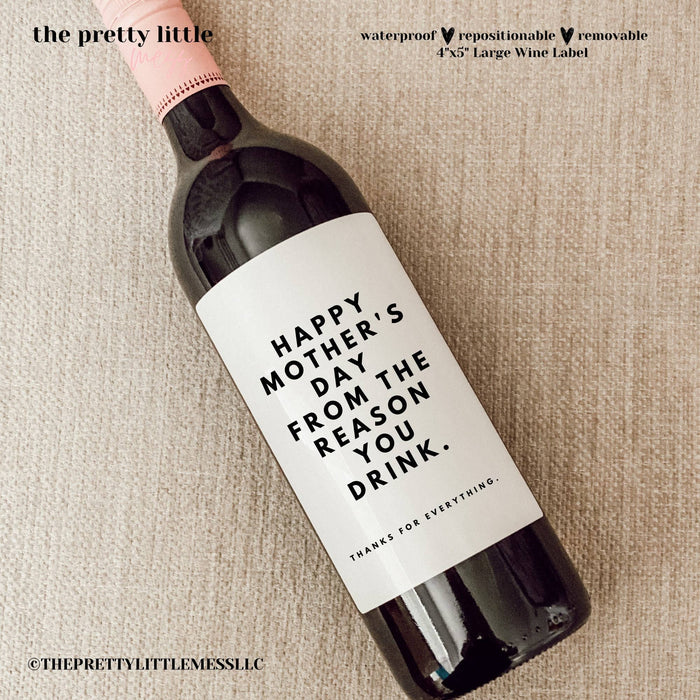 Mother's Day Drink Wine Label