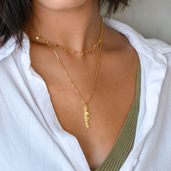 Mother's Day Gift Personalized Vertical Name Necklace
