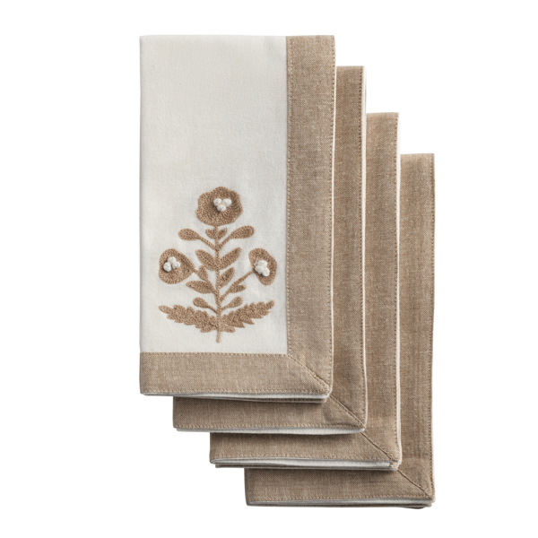 Mud Pie - Cloth Napkin - Embroidered Set 4 - Findlay Rowe Designs