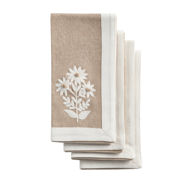 Mud Pie - Cloth Napkin - Embroidered Set 4 - Findlay Rowe Designs