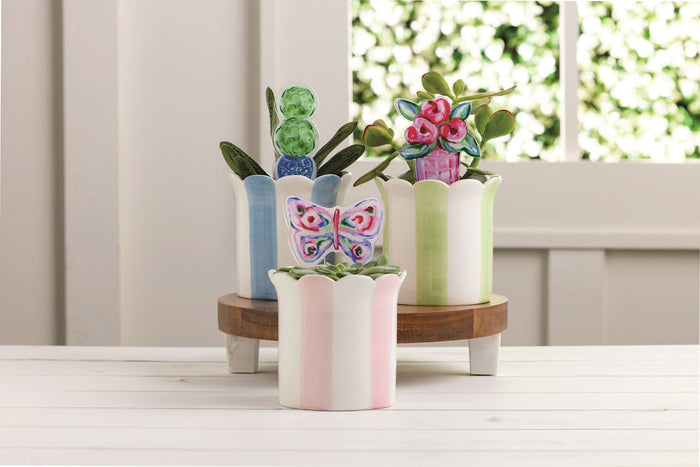Mud Pie - Plant Pot with Acrylic Stake - Findlay Rowe Designs