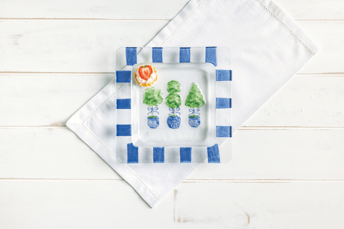 Mud Pie - Slump Glass Plate - Topiary - Findlay Rowe Designs