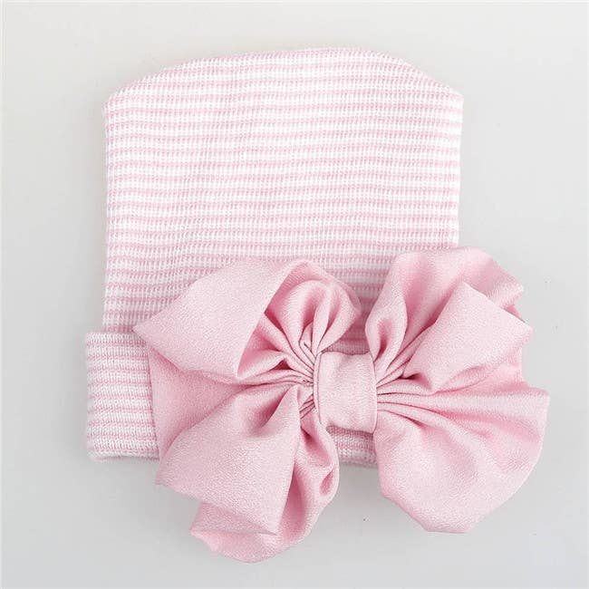 Newborn Hospital Hat with Satin Bow