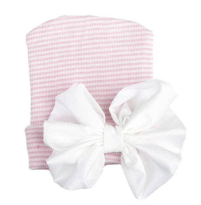 Newborn Hospital Hat with Satin Bow