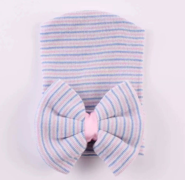 Newborn Hospital Hat with Satin Bow