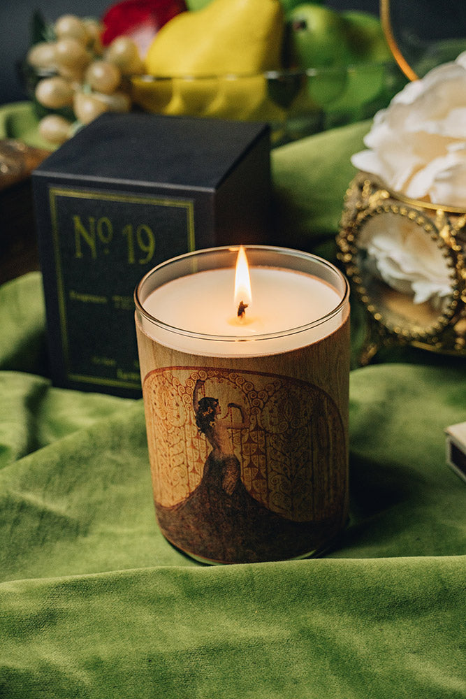 No. 19 Muse Wood Wrapped Candle