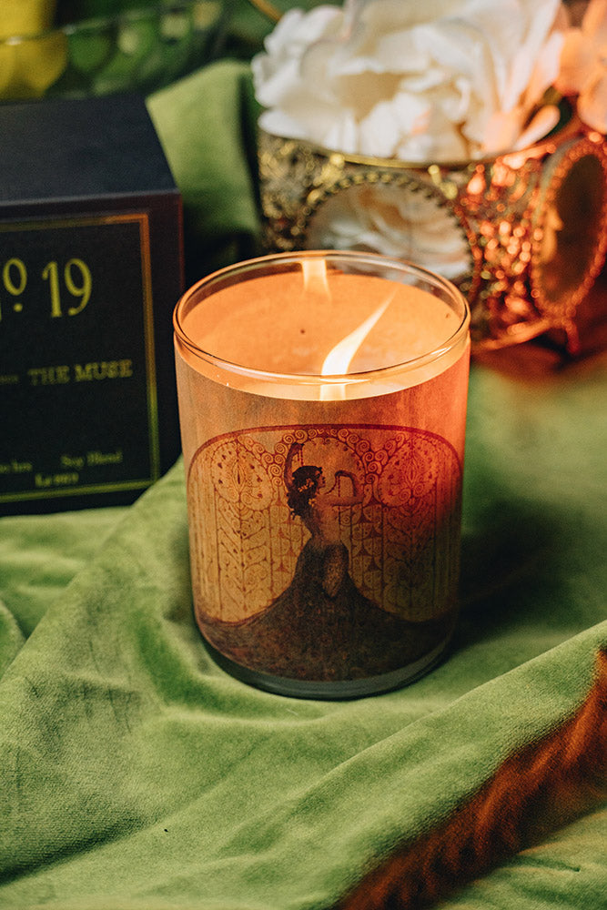 No. 19 Muse Wood Wrapped Candle