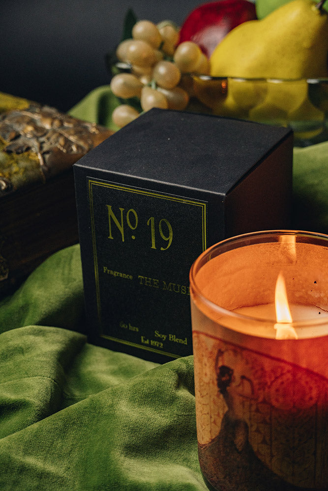 No. 19 Muse Wood Wrapped Candle