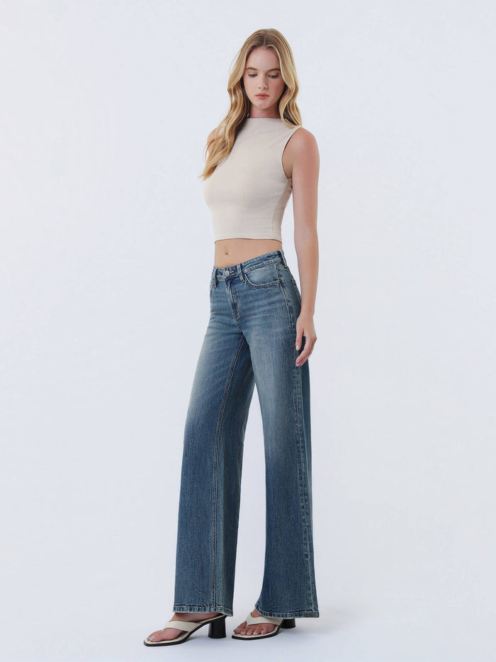 Odette Mid-Rise Wide Leg Jeans
