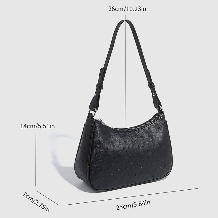 Ostrich Texture Adjustable Handbag